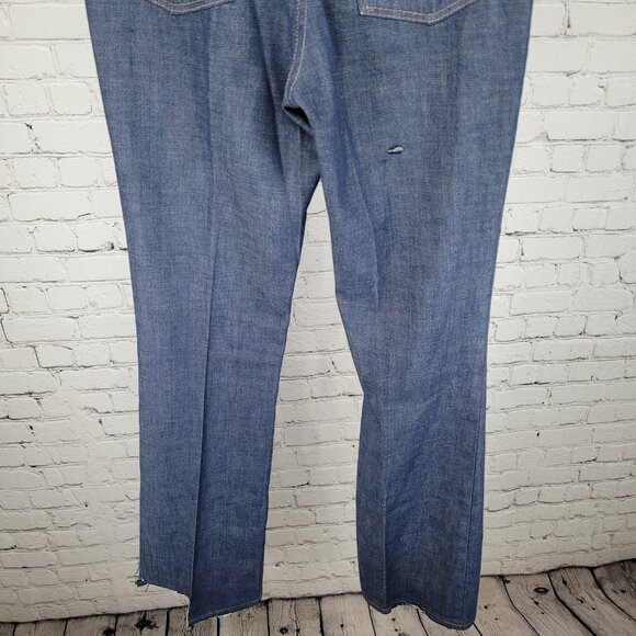 VTG Wrangler Blue Denim Western Cowboy Medium Wash Bootcut Jeans Size 28x34 - Picture 12 of 12